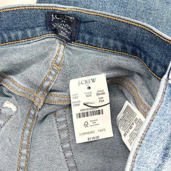 NWT J. Crew Factory Petite Essential Straight Jeans All Day Stretch - Picture 5 of 8